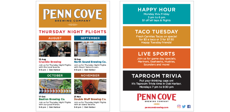 Penn Cove Brewing Company: Table Card
